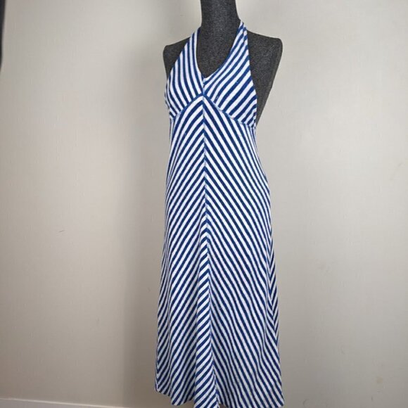 Vintage Dresses & Skirts - Vintage 1970's striped maxi towel Halter dress Medium